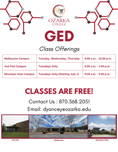 Free GED classes offered