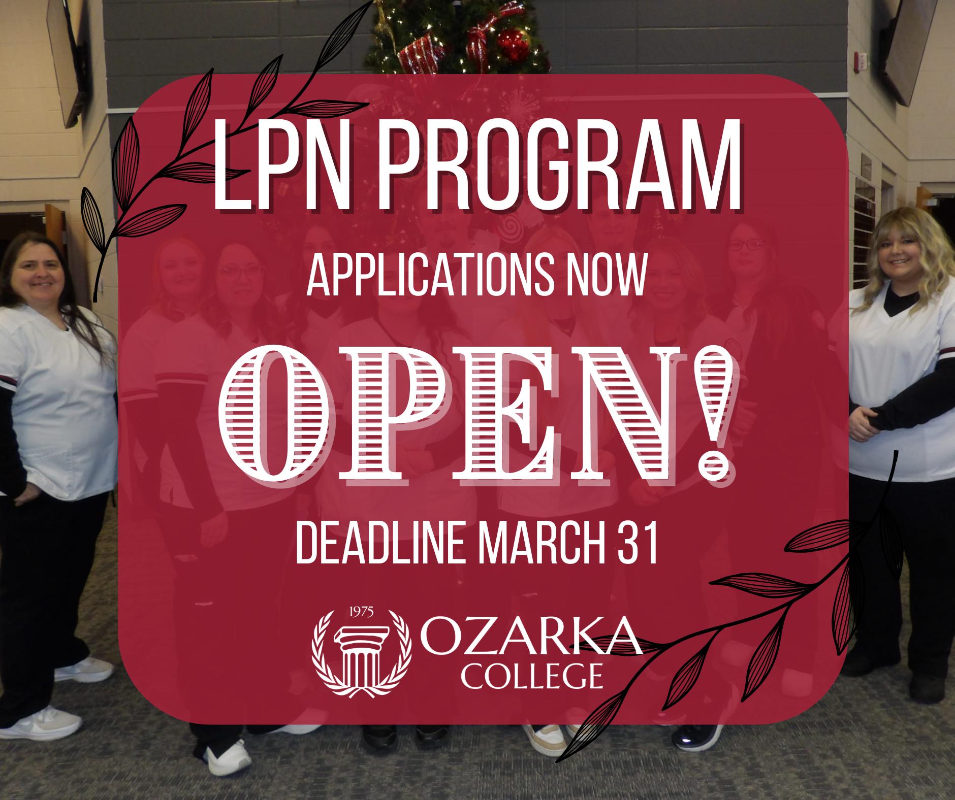 Now Accepting Applications for LPN Program